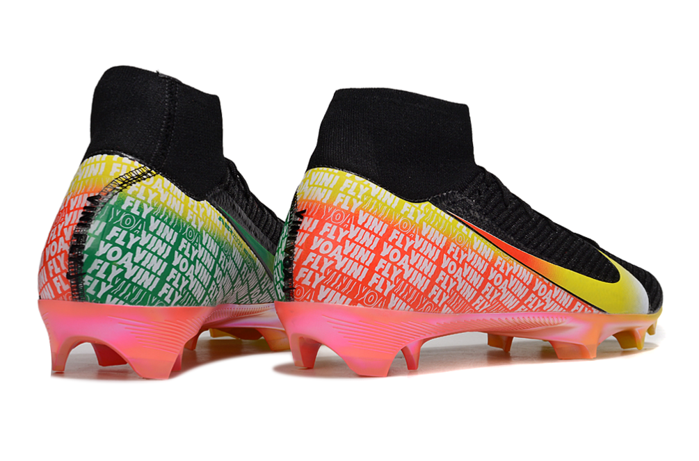 Nike Air Zoom Mercurial Superfly X Elite FG soccer cleats designed by Vini Jr. for soccer performance.