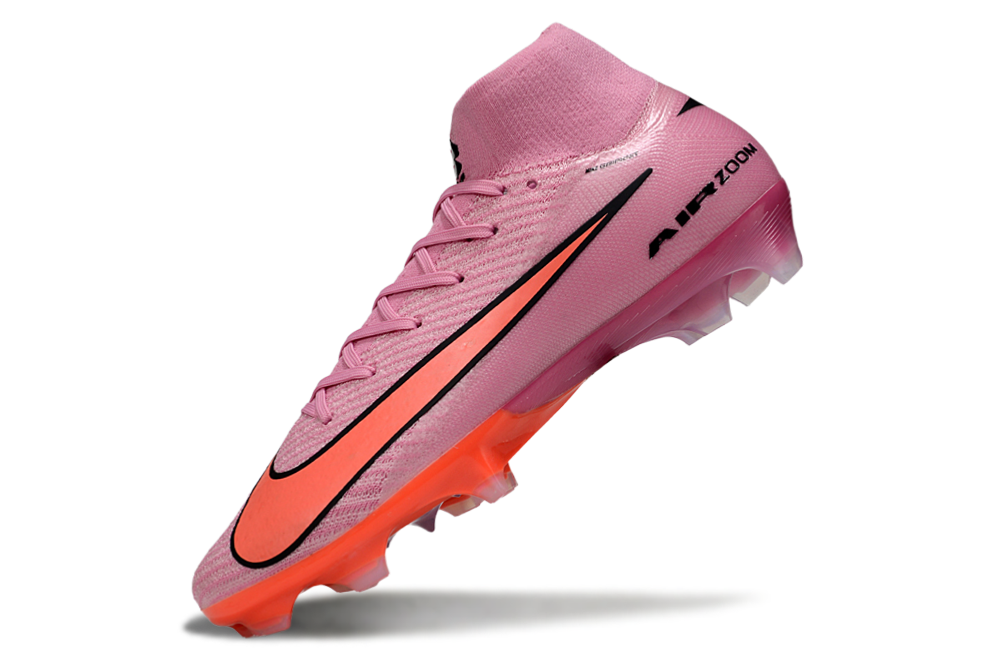 Front view of Nike Air Zoom Mercurial Superfly X Elite FG soccer cleats in Scary Good Pack