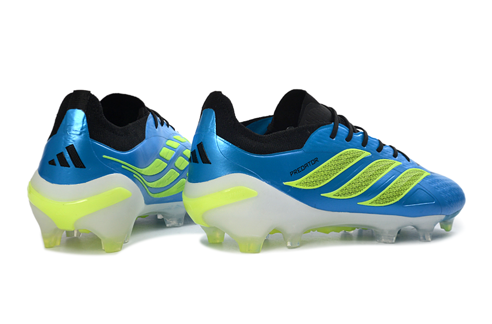 Adidas Predator 26 Elite FG football in a player's foot, demonstrating its comfortable and secure fit