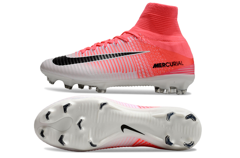 Front view of Nike Air Zoom Mercurial Superfly V Elite Motion Blur football cleats for elite players