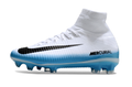 Nike Air Zoom Mercurial Superfly V Elite Football Boots in Blanco Azul