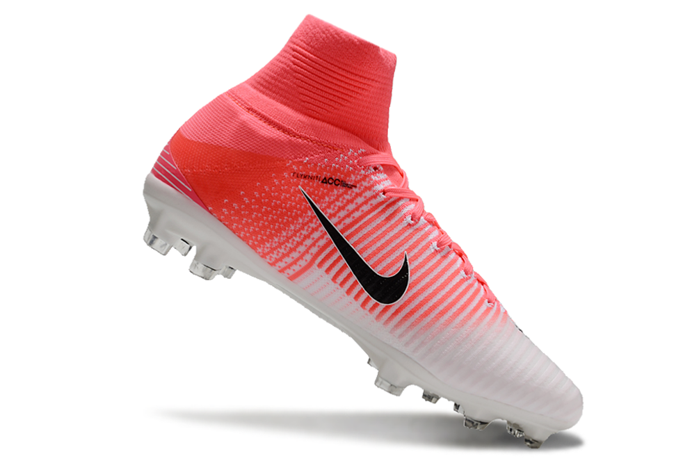 Close-up of Nike Mercurial Superfly V Elite FG football cleats in Motion Blur colorway