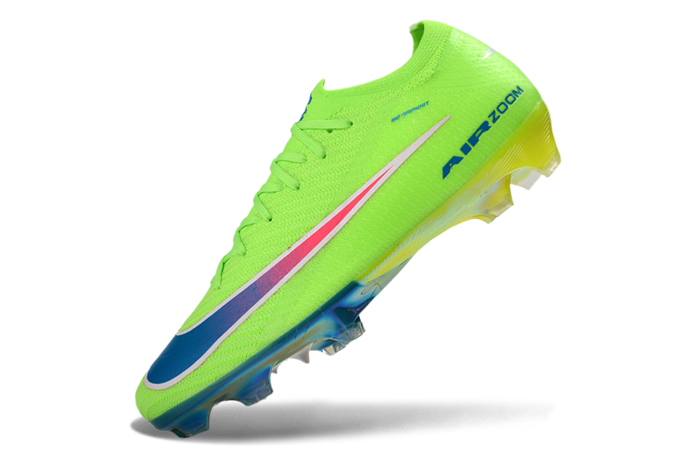 Close-up of Nike Air Zoom Mercurial Vapor XVI Elite FG soccer cleats with high-performance design.