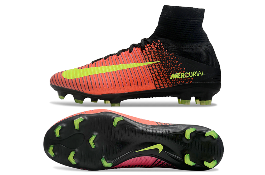Back view of Nike Air Zoom Mercurial Superfly V Elite Total Crimson Football Boots