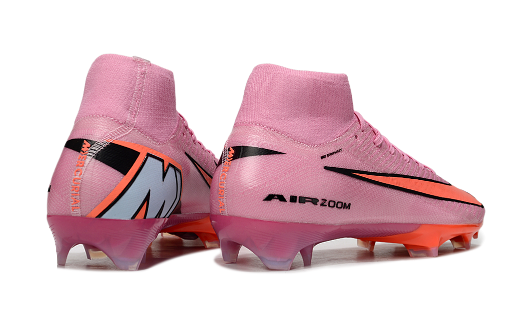 Back view of Nike Air Zoom Mercurial Superfly X Elite FG soccer cleats in Scary Good Pack