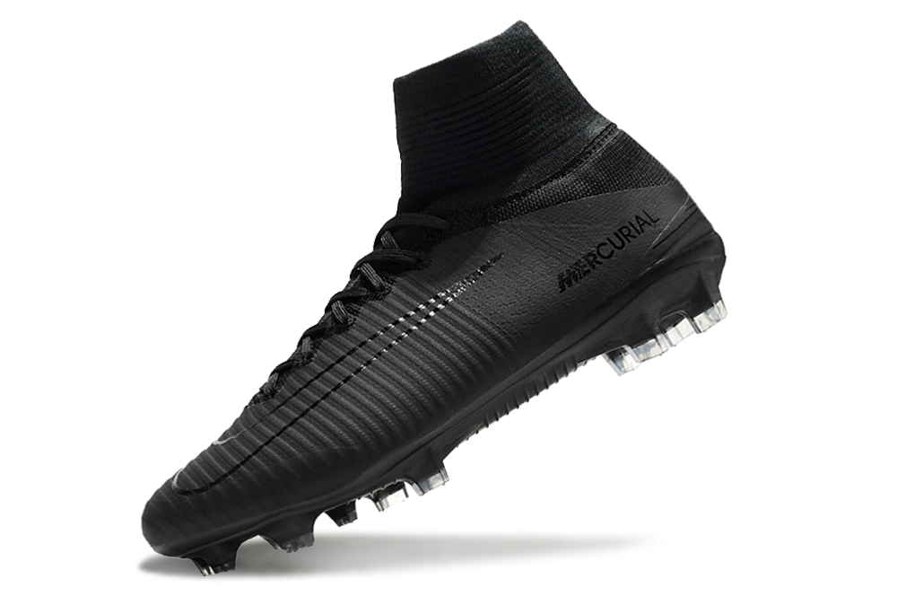 Close-up of Nike Air Zoom Mercurial Superfly V Elite FG football cleat, 'Academy Pack' style
