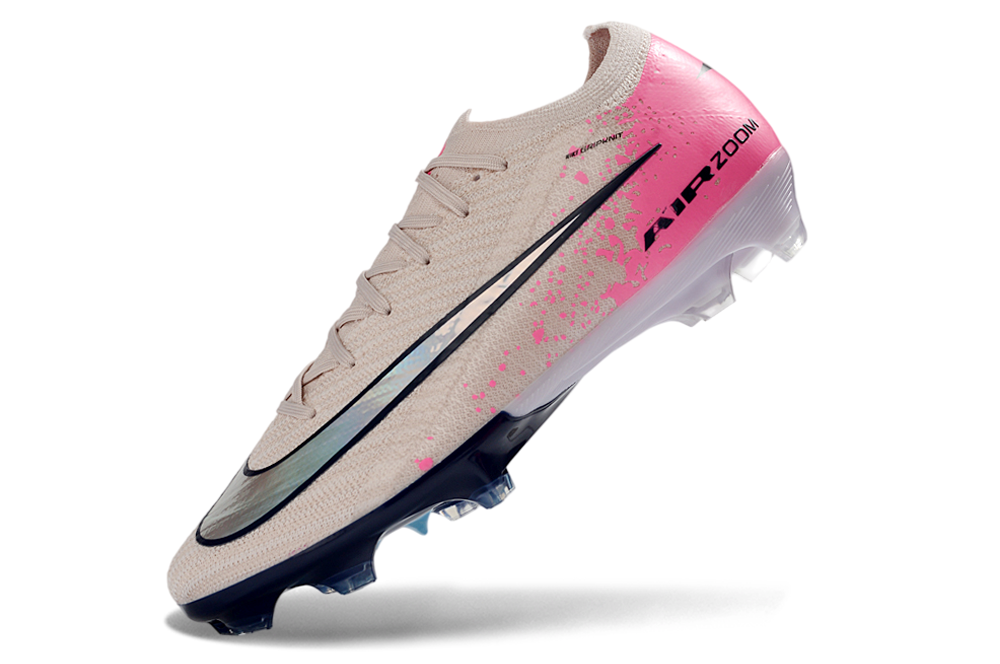Close-up of the Nike Air Zoom Mercurial Vapor XVI Elite FG soccer cleats' advanced technology and design.