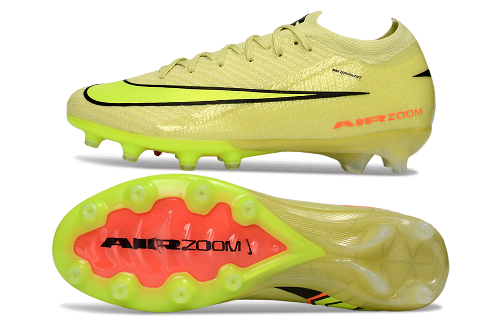 High-quality image of Nike Mercurial Vapor XVI Elite AG Max Voltage soccer cleats, highlighting their innovative design and p