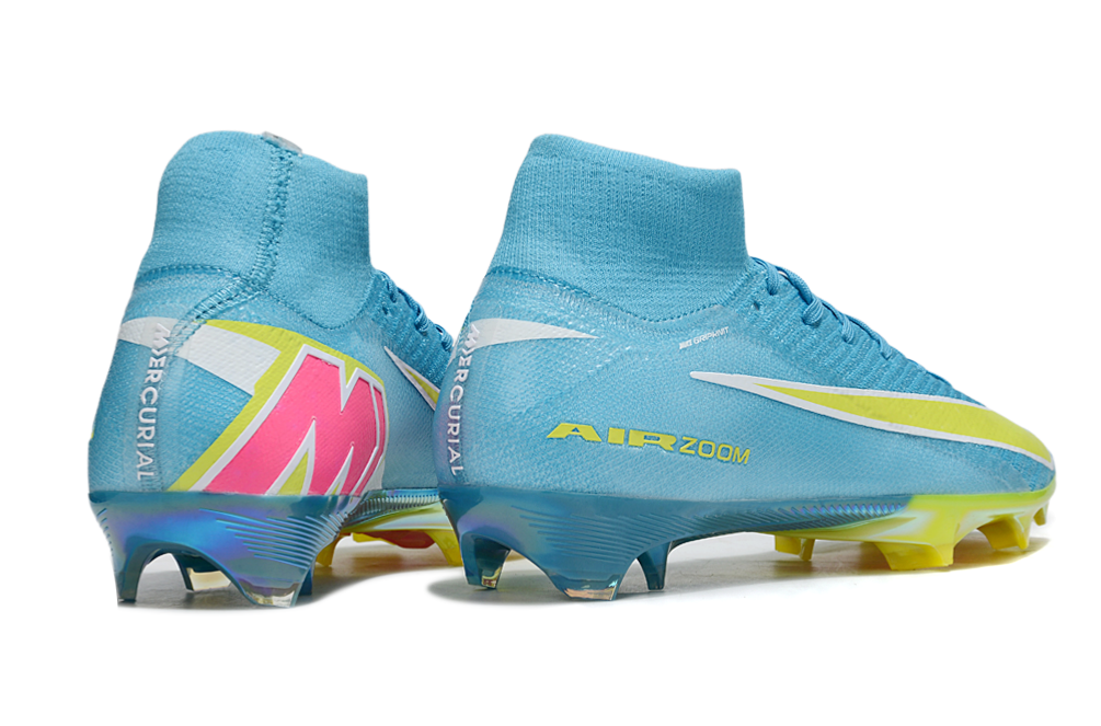 Nike Air Zoom Mercurial Superfly X Elite FG soccer cleat in action, highlighting its speed and maneuverability