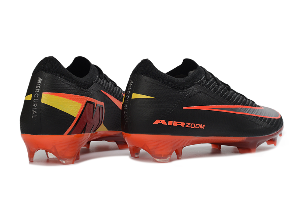 Soccer cleats, Nike Air Zoom Mercurial Vapor XVI Elite FG, black and inferno, high-performance design